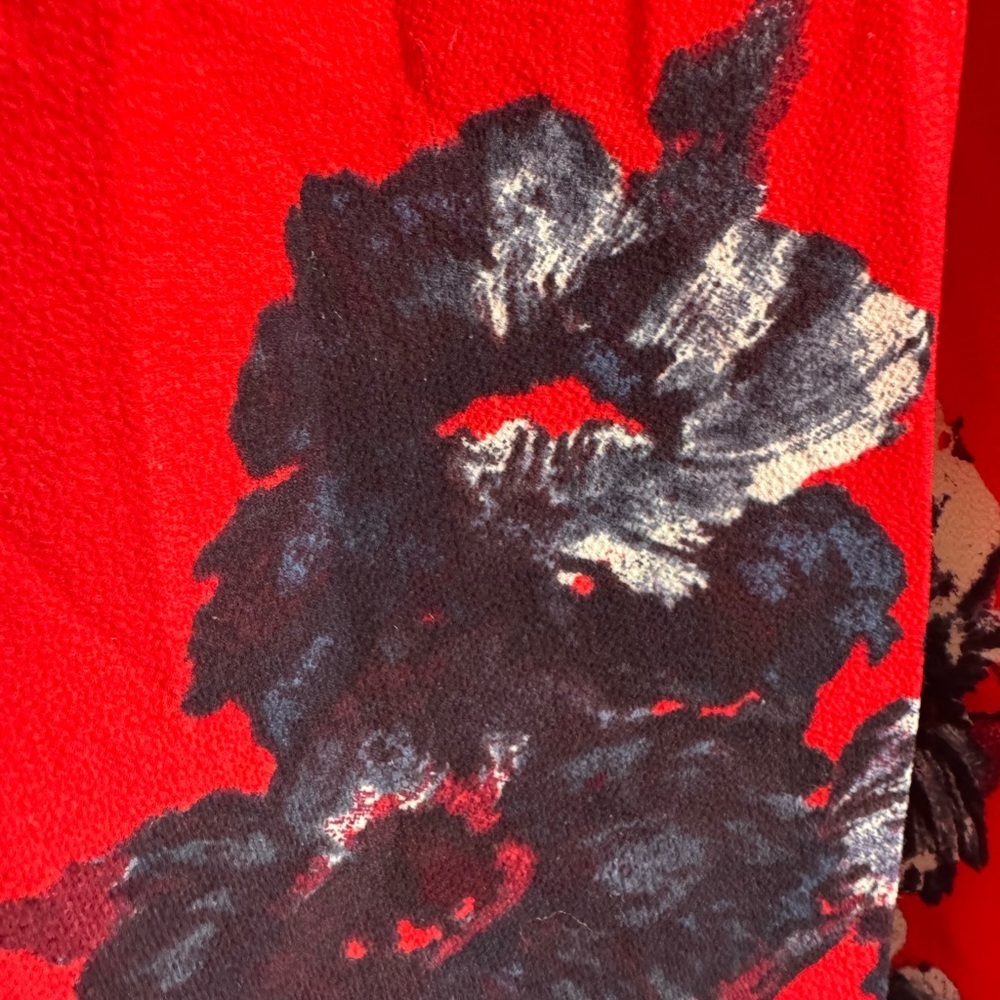 Red Floral Flowy Dress Size 2